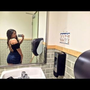 Black off the shoulder body suit